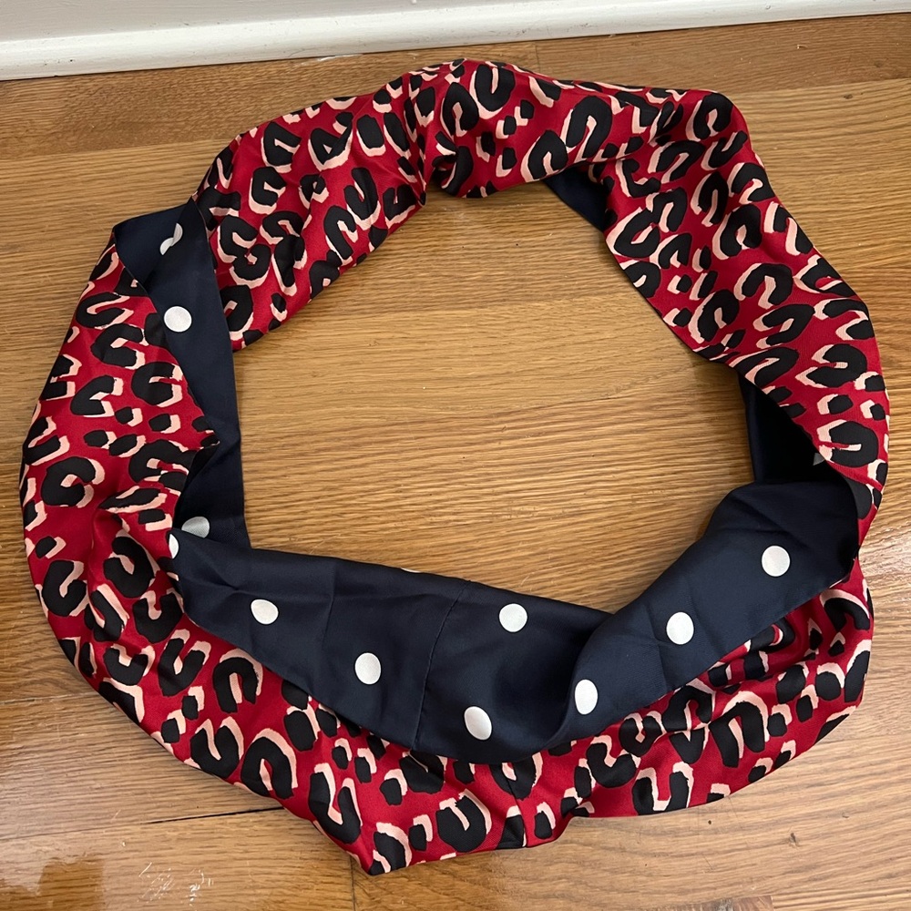 Louis Vuitton Red and Black Leopard Print Scarf